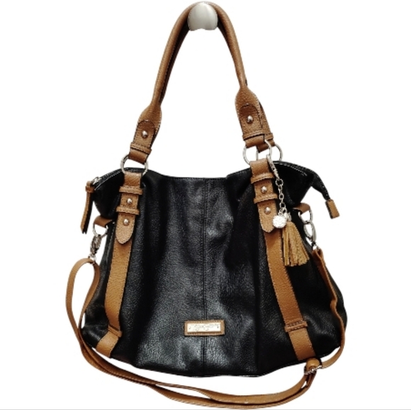 Jessica Simpson Handbags - 🖤*Jessica Simpson* Black and Tan Hobo Bag GENUINE LEATHER !